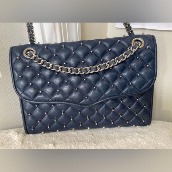 Rebecca Minkoff Handbags - Rebecca Minkoff Quilted Crossbody - Studs And Navy Blue